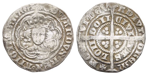 England. Plantagenet, Edward III AR Halfgroat.