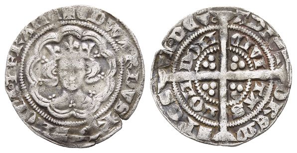 England. Plantagenet, Edward III AR Halfgroat.