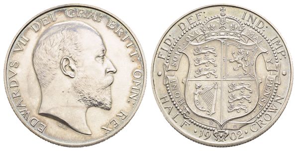 Great Britain. Saxe-Coburg-Gotha, Edward VII AR Matt Proof Halfcrown.