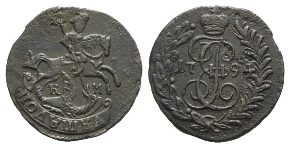 Russian Empire. Catherine II CU Polushka (1/4 Kopeck).