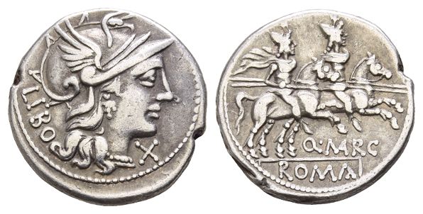 Q. Marcius Libo AR Denarius.