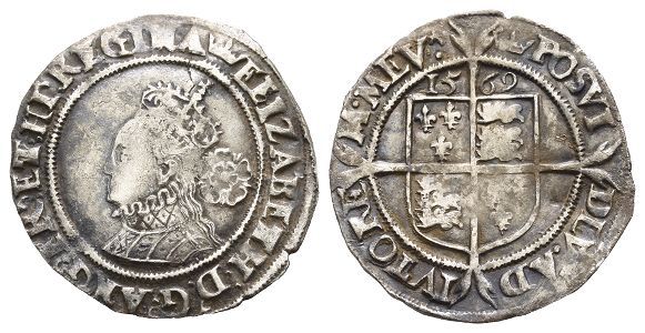 England. Tudor, Elizabeth I AR Sixpence.