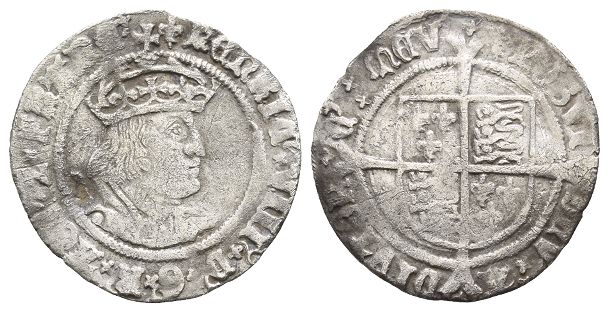 England. Tudor, Henry VIII AR Groat.