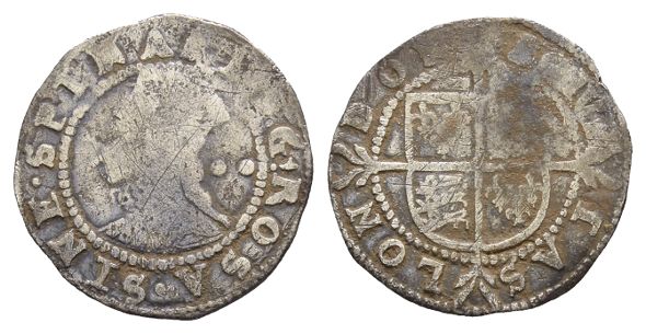 England. Tudor, Elizabeth I AR Halfgroat.