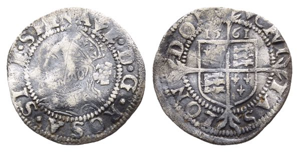 England. Tudor, Elizabeth I AR Threehalfpence.