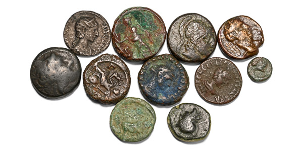 Group of Eleven [11] Greek and Roman AE Coins.