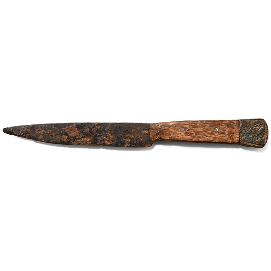 Medieval Iron Knife with Bronze Pommel