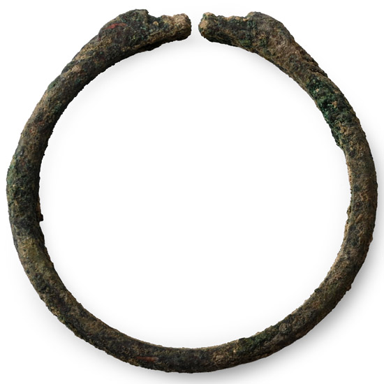 Greek Bronze Bracelet with Animal Heads