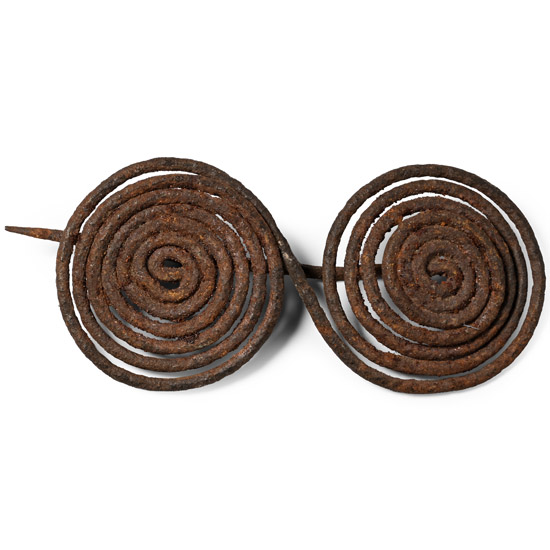 Greek Iron Spectacle Brooch with Pin