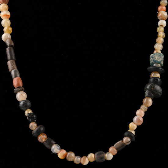 Roman Glass and Polished Stone Bead Necklace String
