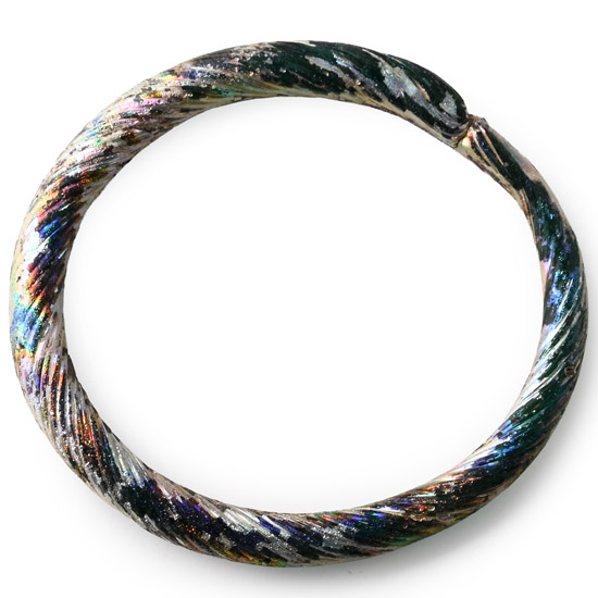 Roman Twisted Iridescent Glass Bangle