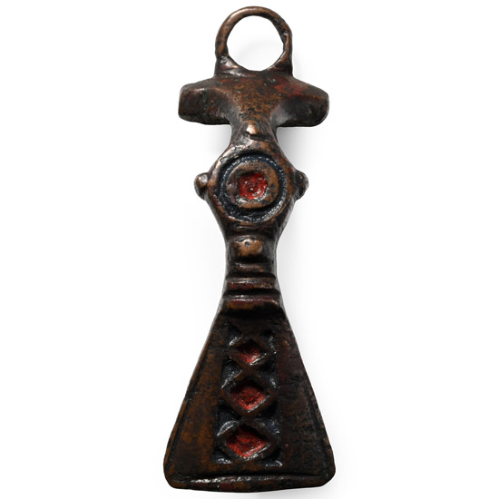 Roman Enamelled Bronze Fantailed Bow Brooch
