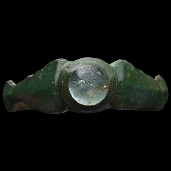 Roman Bronze Ring with Glass Gem