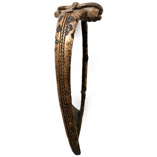 Large Roman Bronze Decorated Bow Brooch