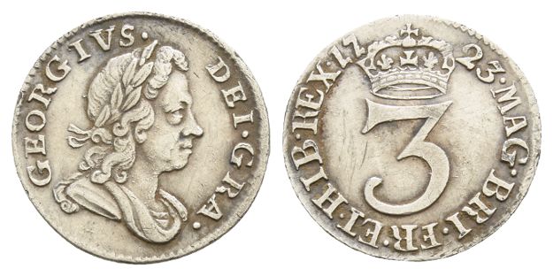 Great Britain. Hanover, George I AR Threepence.