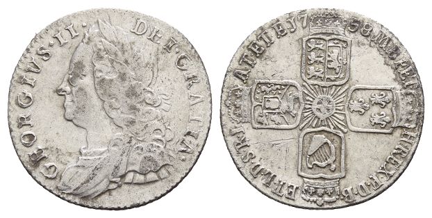 Great Britain. Hanover, George II AR Sixpence.