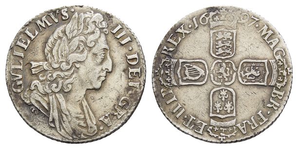 England. Stuart (Orange), William III AR Sixpence.