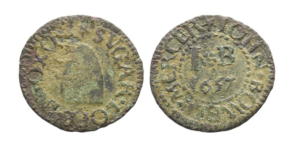 England. Oxfordshire, John Bowell CU Farthing Trade Token.