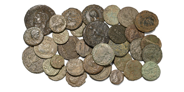 Group of Thirty Five [35] Mostly Roman Constantinian AE Coins.
