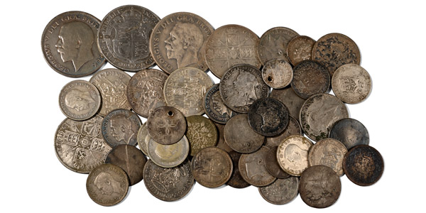 Group of Forty-One [41] English Milled Coins.