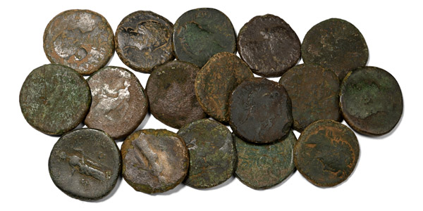 Group of Seventeen [17] Roman Bronze Sestertius Coins