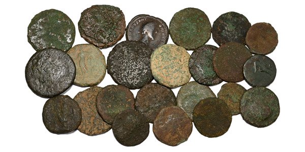 Group of Twenty-Three [23] Large Roman Bronze As and Dupondius Coins.