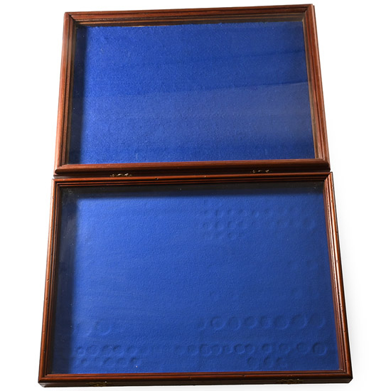 Group of Two [2] Large Felt-Lined Display Cases