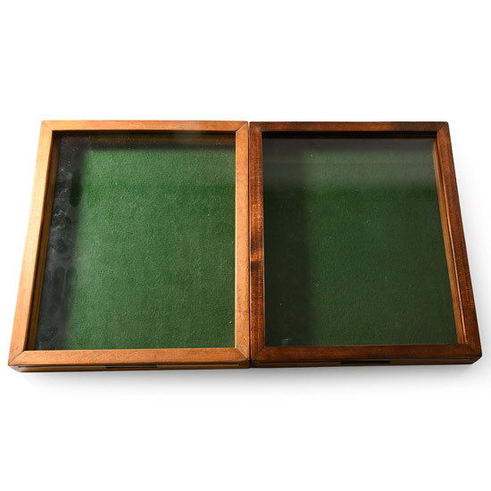 Group of Two [2] Felt-Lined Display Cases