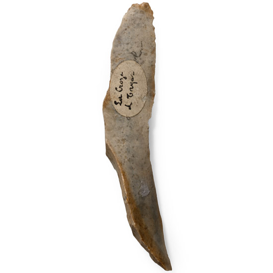 French Stone Age Knapped Flint Long Crested Blade Scraper