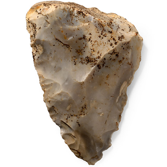 Very Large French Stone Age Mousterian Knapped Flint Knife