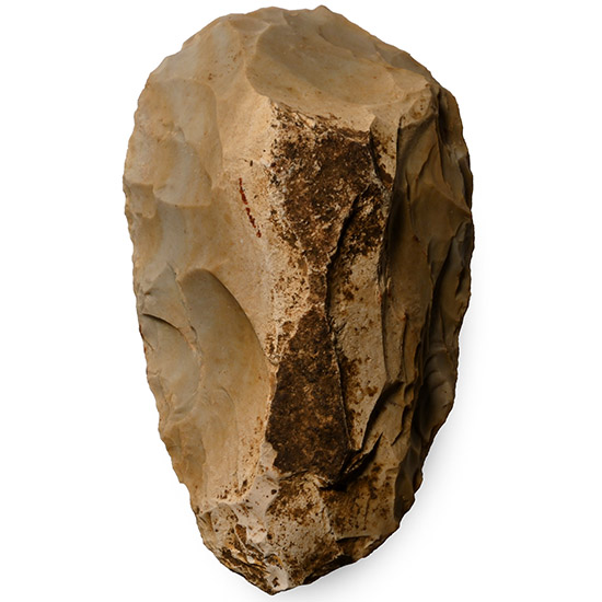 French Stone Age Mousterian Knapped Flint Knife Scraper