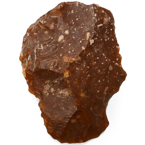 French Stone Age Fontmaure Jasper Neanderthal Knapped Flint Scraper