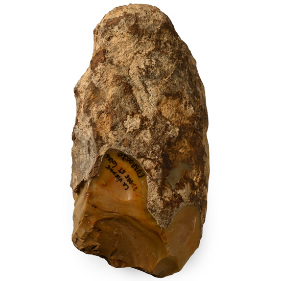 French Homo Heidelbergensis Knapped Flint Chopper