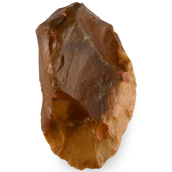French Stone Age Homo Heidelbergensis Knapped Flint Acheulean Cleaver