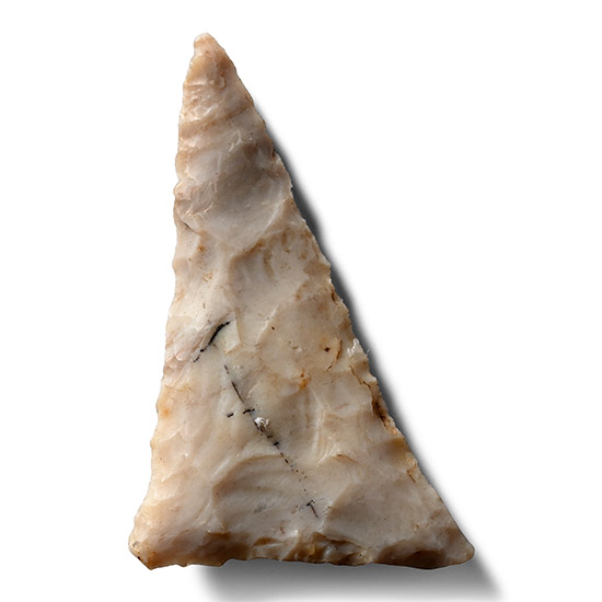 North American Stone Age Knapped Bifacial Arrowhead