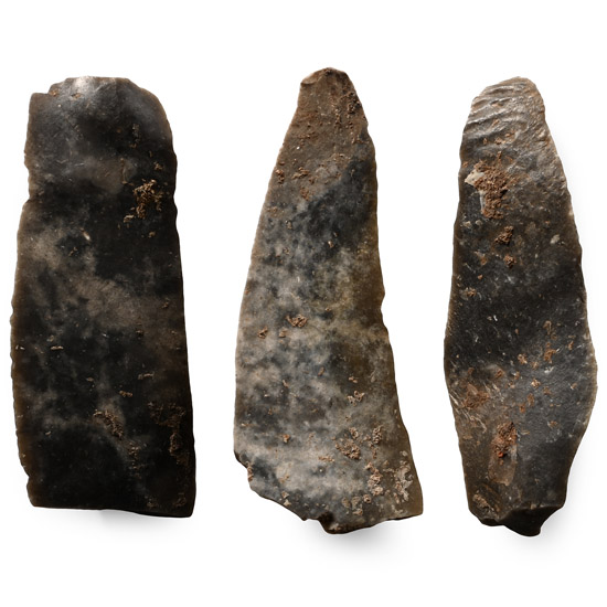French Stone Age Solutrean Knapped Flint Blade Group - Ex Sir Arthur Evans