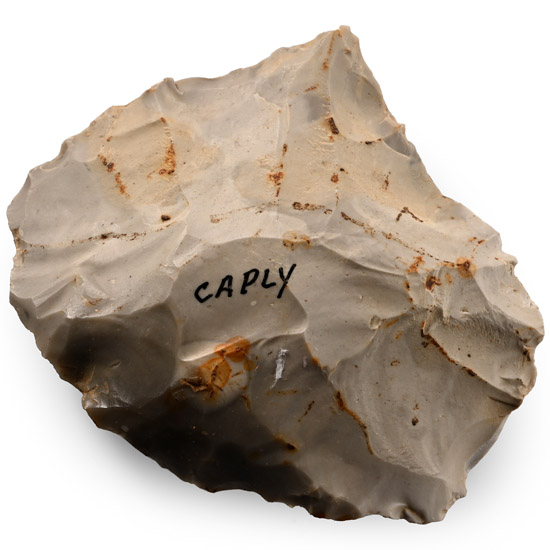French Stone Age Knapped Flint Bifacial Adze