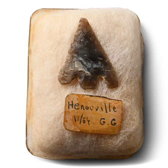 French Stone Age Knapped Flint Arrowhead