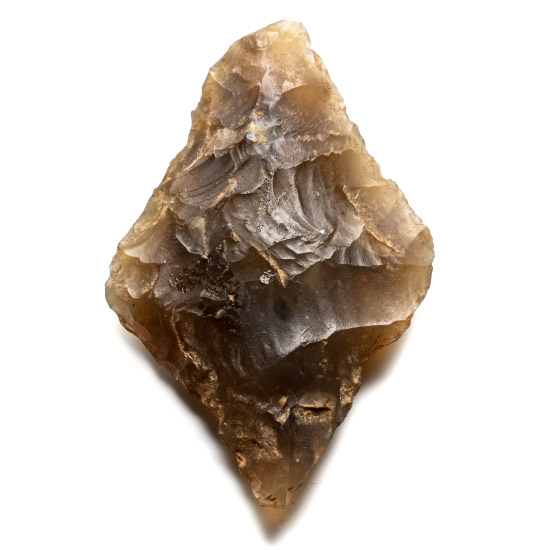 French Stone Age Knapped Diamond Arrowhead