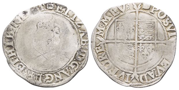 England. Tudor, Elizabeth I AR Shilling.
