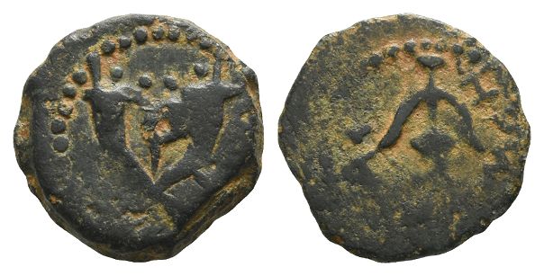 Judaea. Herodians, Herod I AE Prutah.