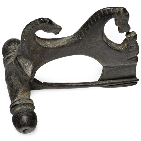 Roman Bronze Triple-Horse Brooch