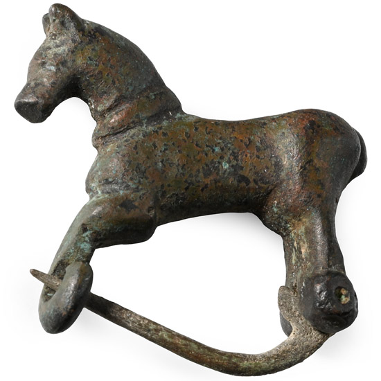 Roman Bronze Horse Brooch