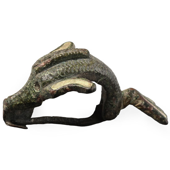 Roman Enamelled Bronze Dolphin Brooch