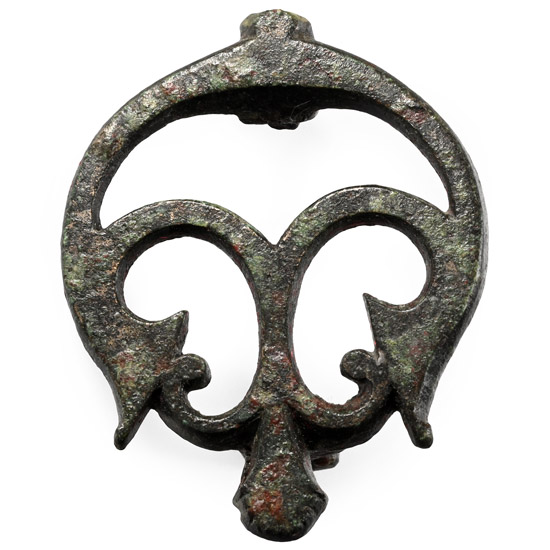 Roman Bronze Trumpet Plate Brooch