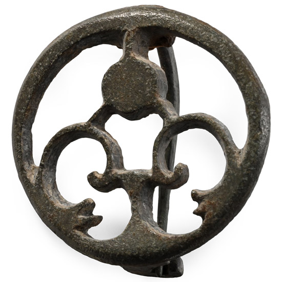 Roman Bronze Plate Brooch with Trumpets