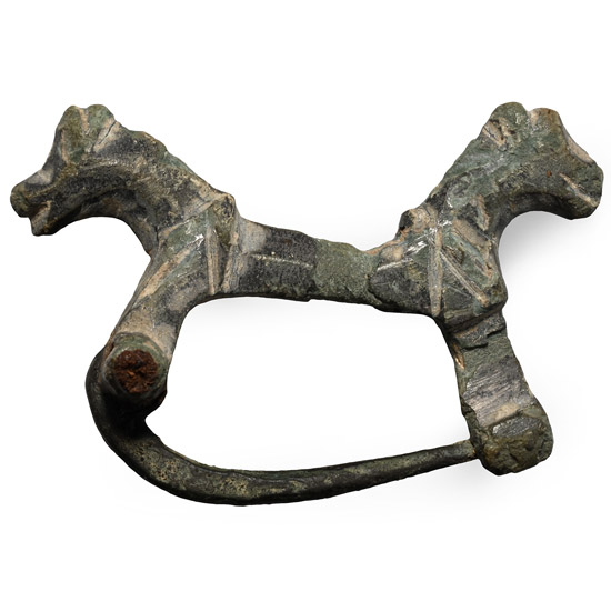 Roman Bronze Double-Horse Brooch