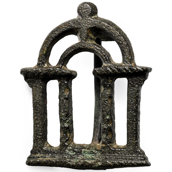 Roman Bronze Triumphant Arch Plate Brooch