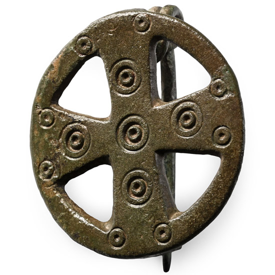 Dark Age Bronze Cross Plate Brooch
