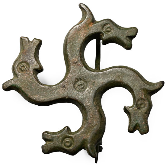 Roman Bronze Horse-Head Whorl Plate Brooch
